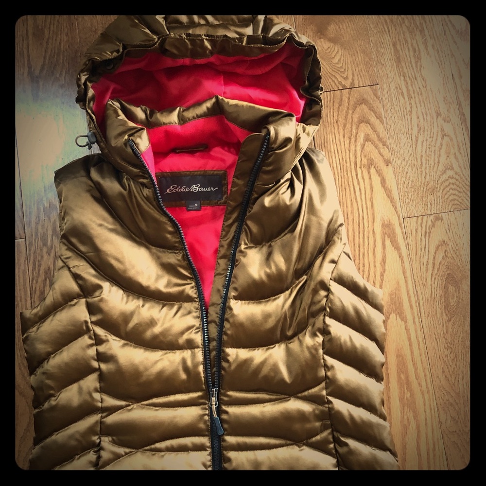 Eddie Bauer bomber Vest with hood - Picture 1 of 3